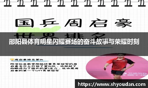 邵阳县体育明星闪耀赛场的奋斗故事与荣耀时刻